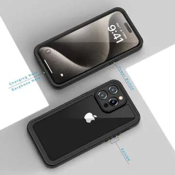 Lanhiem Magnetic for iPhone 15 Pro Max Case, Waterproof Shockproof Dustproof [Built in Screen Protector] [Compatible with MagSafe], 360 Full Body Phone Case for iPhone 15 Pro Max - 6.7” (Black)