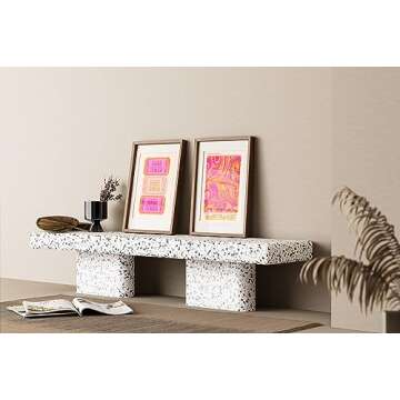 Preppy Room Decor, Funky Pink Poster for Wall Art Aesthetic, Abstract Gradient Aura Angel Numbers with Inspirational Positive Affirmations Quotes for Girls Bedroom Bathroom (Set of 4, Unframed)