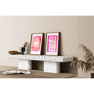 Preppy Room Decor, Funky Pink Poster for Wall Art Aesthetic, Abstract Gradient Aura Angel Numbers with Inspirational Positive Affirmations Quotes for Girls Bedroom Bathroom (Set of 4, Unframed)