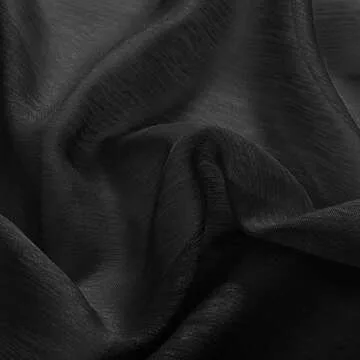 DONREN 2 Panels Jet Black Textured Sheer Curtains Luxury Voile Window Curtain Grommet Top Panels for Bedroom 52 X 63 Inch Length