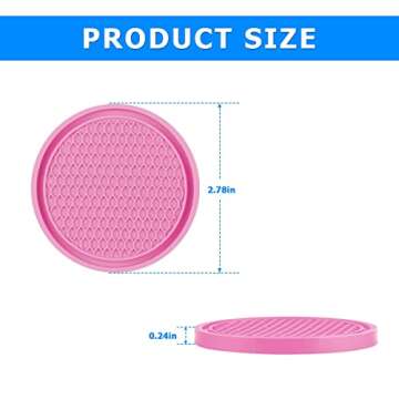 Car Cup Holder Coaster, 4 Pack Non-Slip Insert Coasters, Universal Durable Auto Cup Mat, 2.75 Inch F...