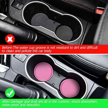 Car Cup Holder Coaster, 4 Pack Non-Slip Insert Coasters, Universal Durable Auto Cup Mat, 2.75 Inch Flexible Silicone Pad for Car Interior, Vehicle Accessories for Men and Women