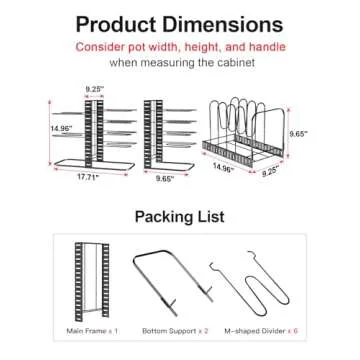 MUDEELA 8-Tier Kitchen Pot and Pan Organizer Rack
