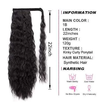 Stunning 22" Corn Wave Ponytail Extension for Elegant Hairstyles