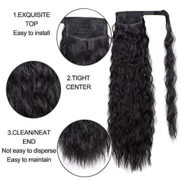 Stunning 22" Corn Wave Ponytail Extension for Elegant Hairstyles