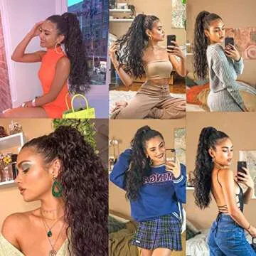 Stunning 22" Corn Wave Ponytail Extension for Elegant Hairstyles