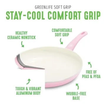 GreenLife Soft Grip Cookware Set Non-Toxic Ceramic Nonstick