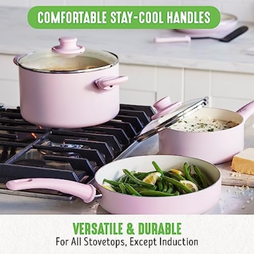 GreenLife Soft Grip Cookware Set Non-Toxic Ceramic Nonstick