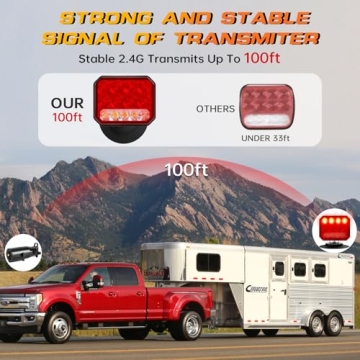 ZUNAICE Wireless Trailer Lights - Rechargeable Magnetic LED Tow Light Kit for Trucks and RVs, IP67 W...