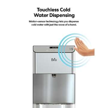 Brio Moderna Touchless Bottom Load Water Cooler Dispenser - Self-Cleaning, Motion Sensor, Tri Temp D...