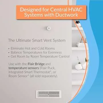 Flair Smart Vent 4x10 - White AC Vent Cover for Smart Airflow Control