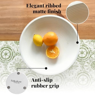 Folkulture 12-inch Wooden Fruit Bowl for Kitchen Decor