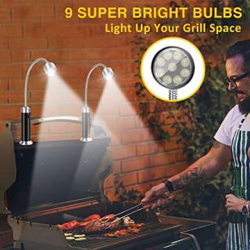 Barbecue Grill Lights, Grilling Gifts for Men Dad, BBQ Grill Accessories for Outdoor, Magnetic Base,...