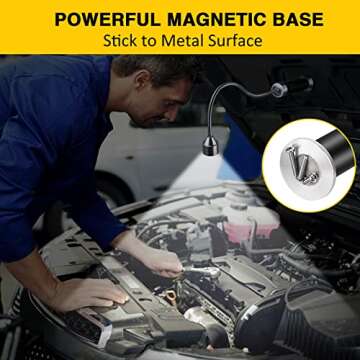 Barbecue Grill Lights, Grilling Gifts for Men Dad, BBQ Grill Accessories for Outdoor, Magnetic Base, Super Bright LED, 360 Degree Flexible Gooseneck, Stocking Stuffers, Pack of 2