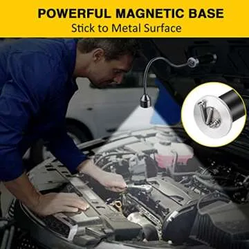 Barbecue Grill Lights, Grilling Gifts for Men Dad, BBQ Grill Accessories for Outdoor, Magnetic Base, Super Bright LED, 360 Degree Flexible Gooseneck, Stocking Stuffers, Pack of 2