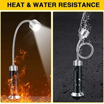 Barbecue Grill Lights, Grilling Gifts for Men Dad, BBQ Grill Accessories for Outdoor, Magnetic Base, Super Bright LED, 360 Degree Flexible Gooseneck, Stocking Stuffers, Pack of 2