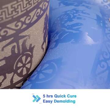 BBDINO Silicone Mold Making Kit 42 Oz, 30A Liquid Silicone for Mold Making, Fast Cure Mold Making Silicone Rubber, 1:1 Ideal for Casting Resins Molds & Silicone Molds Sapphire Blue