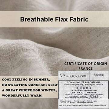 Simple&Opulence 100% French Linen Pillowcase Queen Size-Set of 2- Washed Solid Color Pillow Cases Embroidered -Soft and Durable (Linen, 20''x30'')