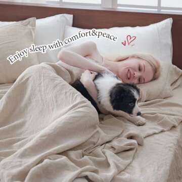 Simple&Opulence 100% French Linen Pillowcase Queen Size-Set of 2- Washed Solid Color Pillow Cases Embroidered -Soft and Durable (Linen, 20''x30'')