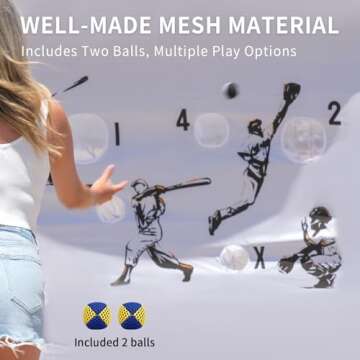 CROWN SHADES 10x10 Universal Canopy Game Sidewall - Accessories Pop Up Canopy Gaming Netting - Outdoor Games for Adults and Family - Easy Setup for Tailgating, Events, Parties, Backyard (Blue)