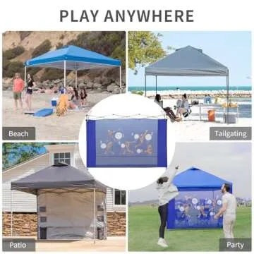 CROWN SHADES 10x10 Canopy Game Sidewall for Outdoor Fun