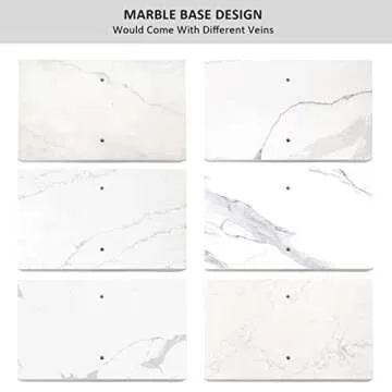 Standing Towel Rack Double-T Shape Bath Sheet Holder with Marble Design Base for Bathroom Floor Next to Tub or Shower 2 Tier Freestanding Towel Bar Stainless Steel Brushed Nickel