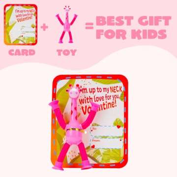 JOYIN 28 Packs Valentine's Day Telescopic Suction Pop Tubes with Cards, Classroom Exchange Gift for Kids, Kids Toys Party Favors, LOVE Letter Shaped