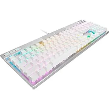 Corsair K70 PRO RGB Optical-Mechanical Gaming Keyboard - OPX Linear Switches, PBT Double-Shot Keycaps, 8,000Hz Hyper-Polling, Magnetic Soft-Touch Palm Rest - NA Layout, QWERTY - White