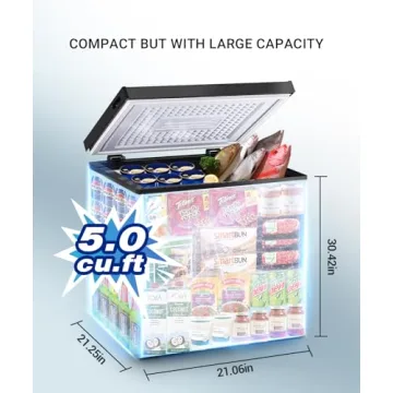 Tymyp Black Chest Freezer 5.0 Cu.Ft for Home