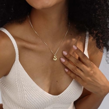 Shop 14K Gold Plated Bubble Letter Necklaces for Women