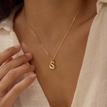 Shop 14K Gold Plated Bubble Letter Necklaces for Women