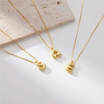 Shop 14K Gold Plated Bubble Letter Necklaces for Women