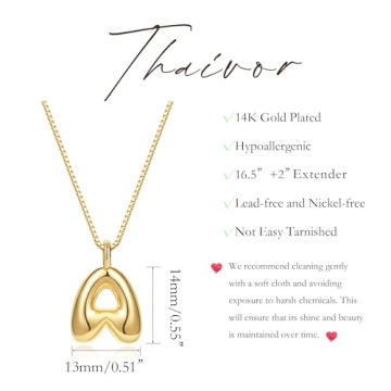 Shop 14K Gold Plated Bubble Letter Necklaces for Women