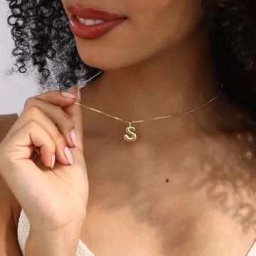 Shop 14K Gold Plated Bubble Letter Necklaces for Women