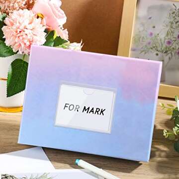 Chinco 30 Pack Self Adhesive Index Card Pockets with Top Open for Loading Ideal Card Holder for Organizing and Protecting Your Index Crystal Clear Plastic(2.75 x 3.5 Inches)