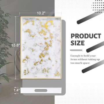 MAONAME White Decorative Tray - Elegant Serving and Storage Solution for Your Home