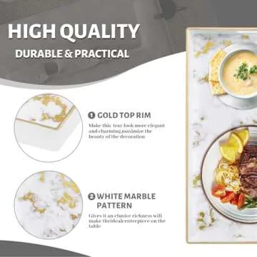 MAONAME White Decorative Tray for Serving and Storage