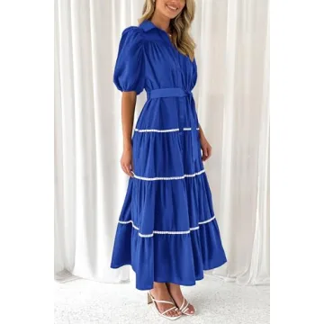 PRETTYGARDEN Women's Summer Maxi Tiered Ruffle Dress