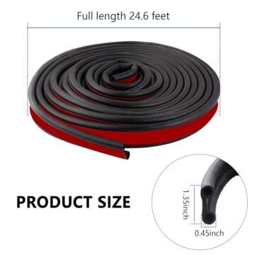 Universal Truck Tonneau Cover Seal for Trucks, Campers, Cars (24.6Ft)