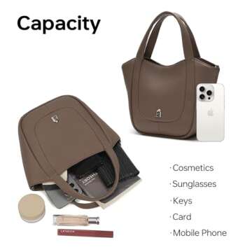 LA FESTIN Tote Bag for Women Crossbody Hobo Shoulder Purse with Pocket Clutch Small Grey Handbag Small Handle for Daily Travel