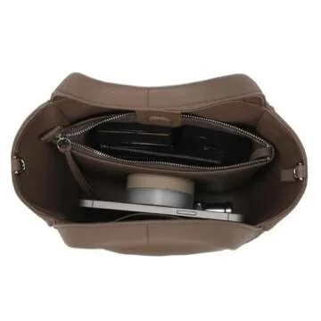 LA FESTIN Tote Bag for Women Crossbody Hobo Shoulder Purse with Pocket Clutch Small Grey Handbag Small Handle for Daily Travel