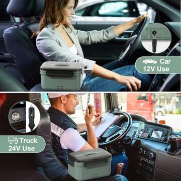 Vingud Electric Lunch Box Food Heater – 1.8L for Work/Car/Truck