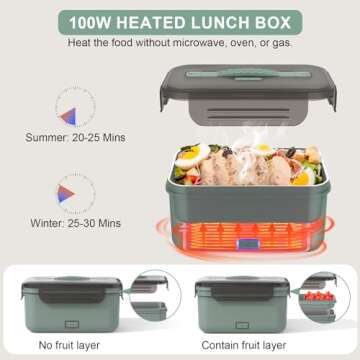 Vingud Electric Lunch Box 1.8L for Work and Travel
