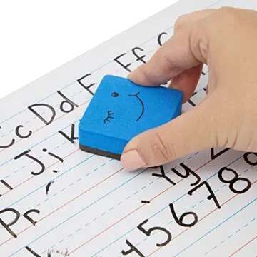 Juvale 24 Pack Magnetic Mini Dry Erase Board Erasers for Teachers, Classroom Whiteboard, School Supplies, Smiley Face (4 Colors, 2x0.7 in)