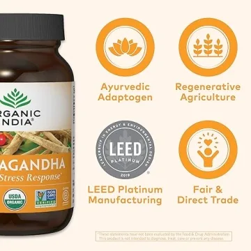 Organic India Ashwagandha Capsules for Stress and Sleep