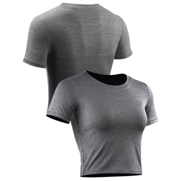 NELEUS Women's Athletic Running Crop Shirts - 3 Pack
