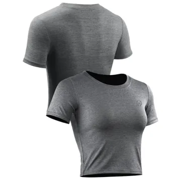 NELEUS Women's Athletic Running Crop Shirts - 3 Pack
