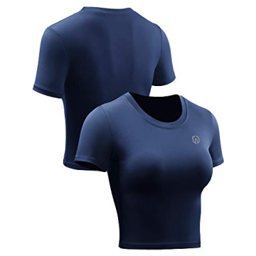 NELEUS Women's Athletic Running Crop Shirts - 3 Pack