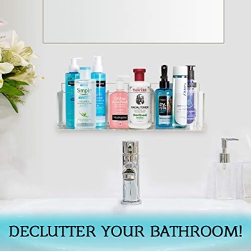 Stylish No-Drill Acrylic Makeup Organizer for Bathrooms