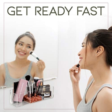 Stylish No-Drill Acrylic Makeup Organizer for Bathrooms